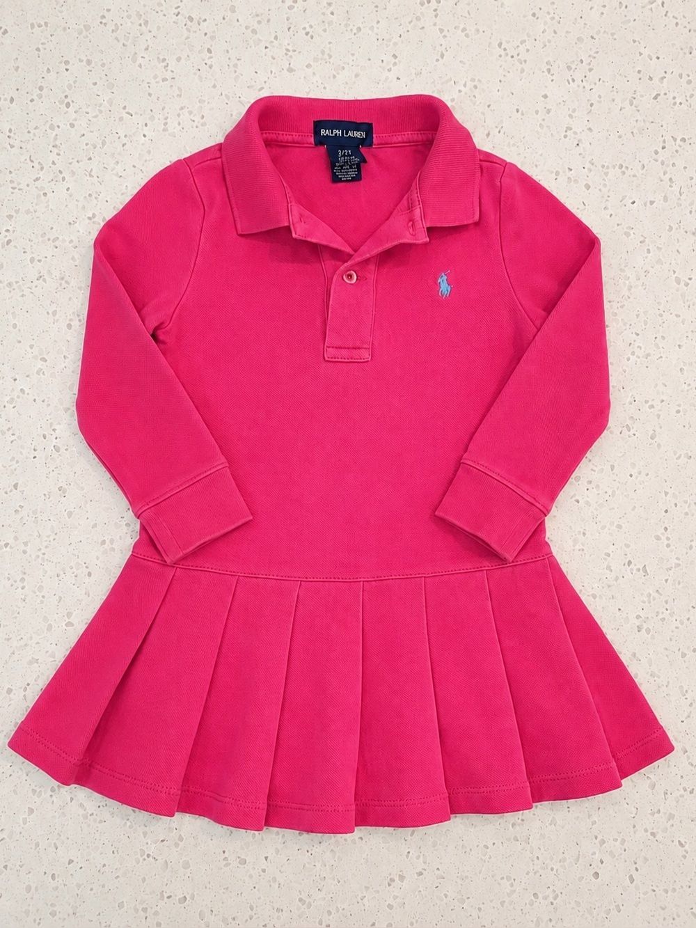 Ralph Lauren Pink Polo Pleated Tennis Dress 2T Preppy Y2K Coquette